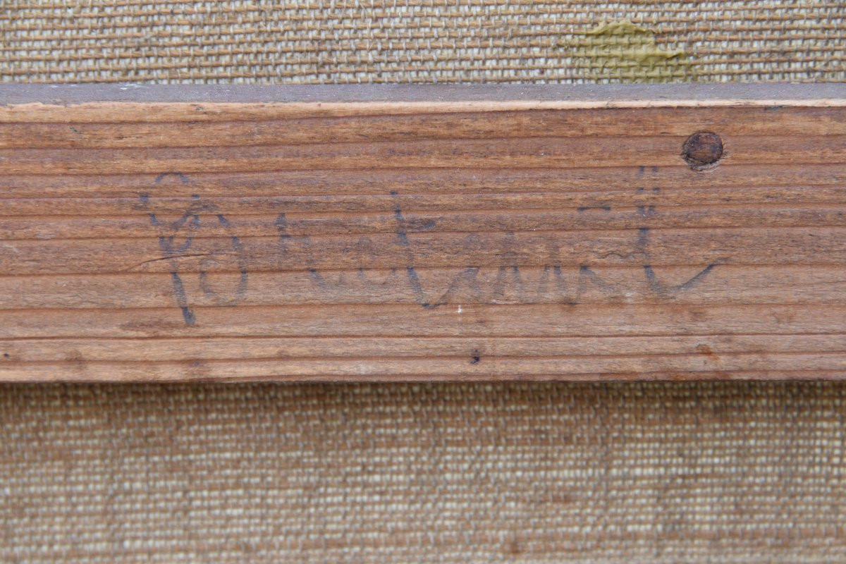 Georges Lucien GUYOT  "Rue à "Breteuil"" huile sur toile 81x60-photo-3